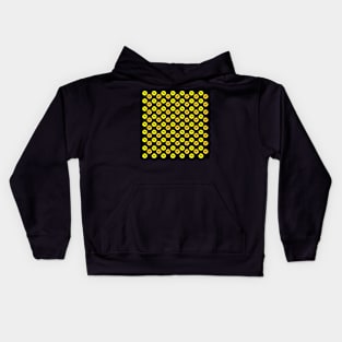 Scared cats in yellow circles Kids Hoodie